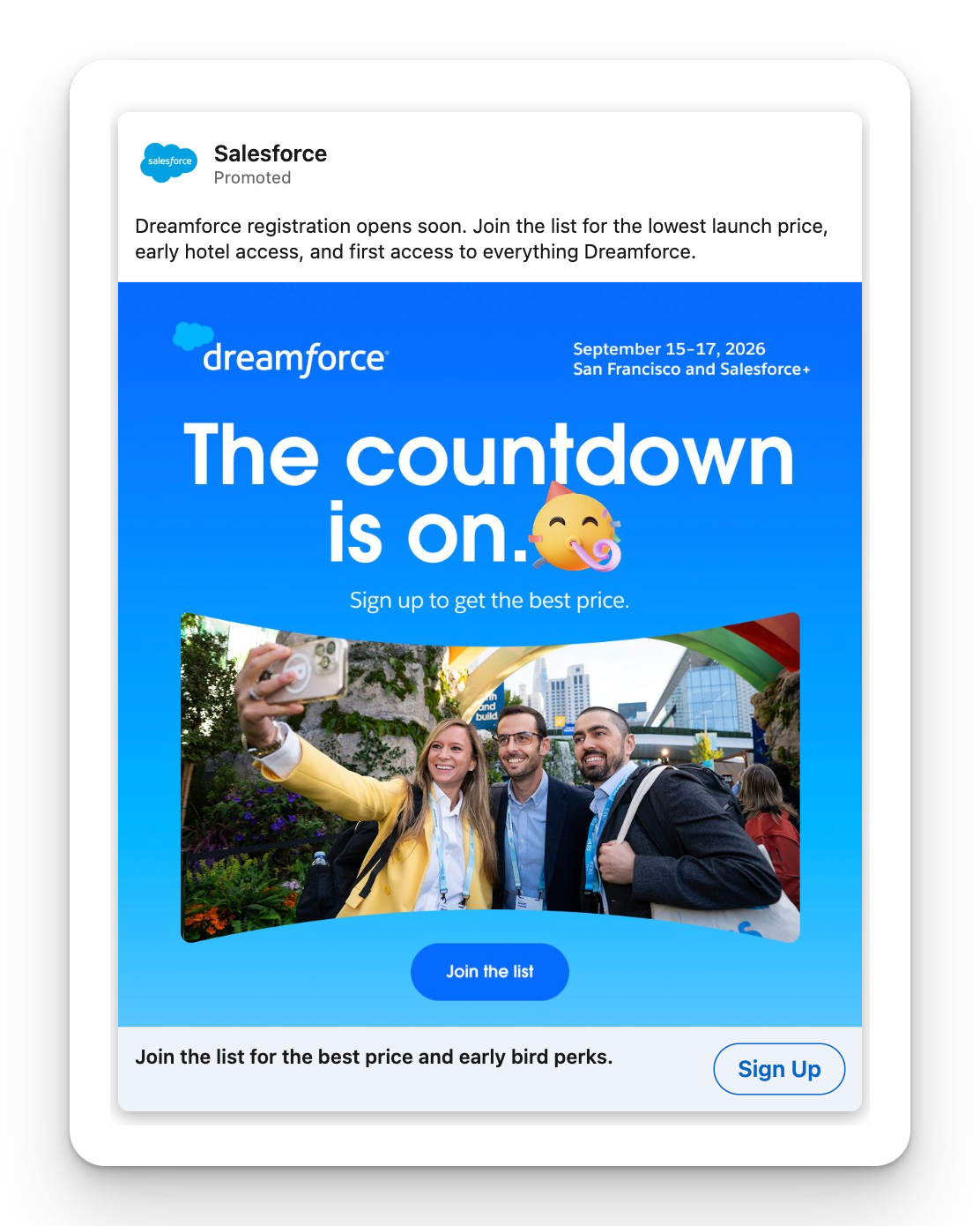Salesforce - Dreamforce 2026 Registration Ad