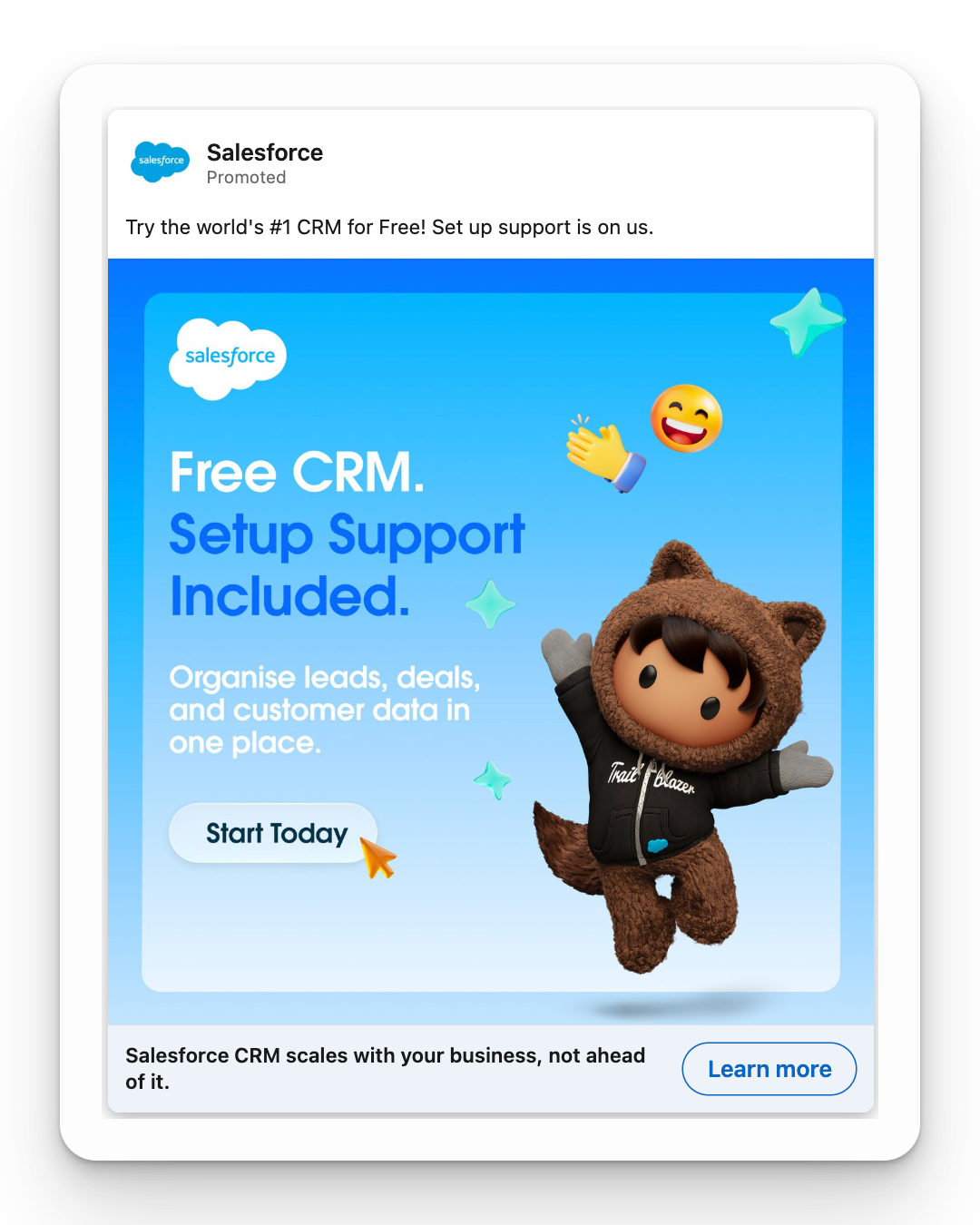Salesforce - Free CRM with Setup Ad