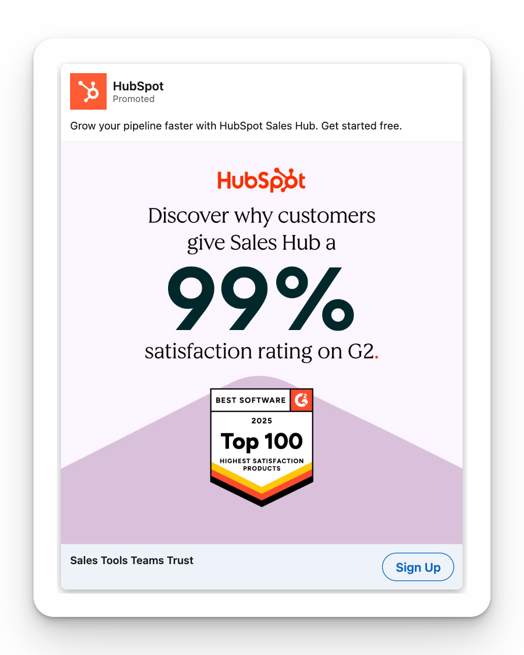 HubSpot - Sales Hub Satisfaction Ad